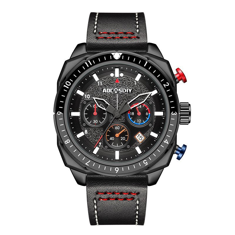 Wasserdichte Luxus-Sport-Quarzuhr mit Chronograph