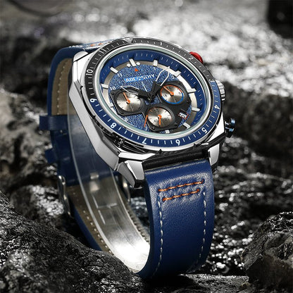 Wasserdichte Luxus-Sport-Quarzuhr mit Chronograph