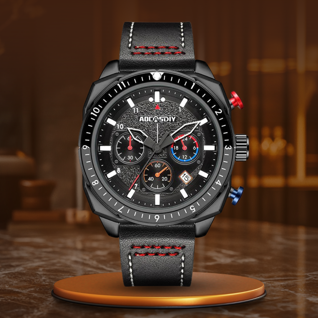 Wasserdichte Luxus-Sport-Quarzuhr mit Chronograph