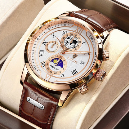 Premium-Chronographenarmbanduhr aus Leder