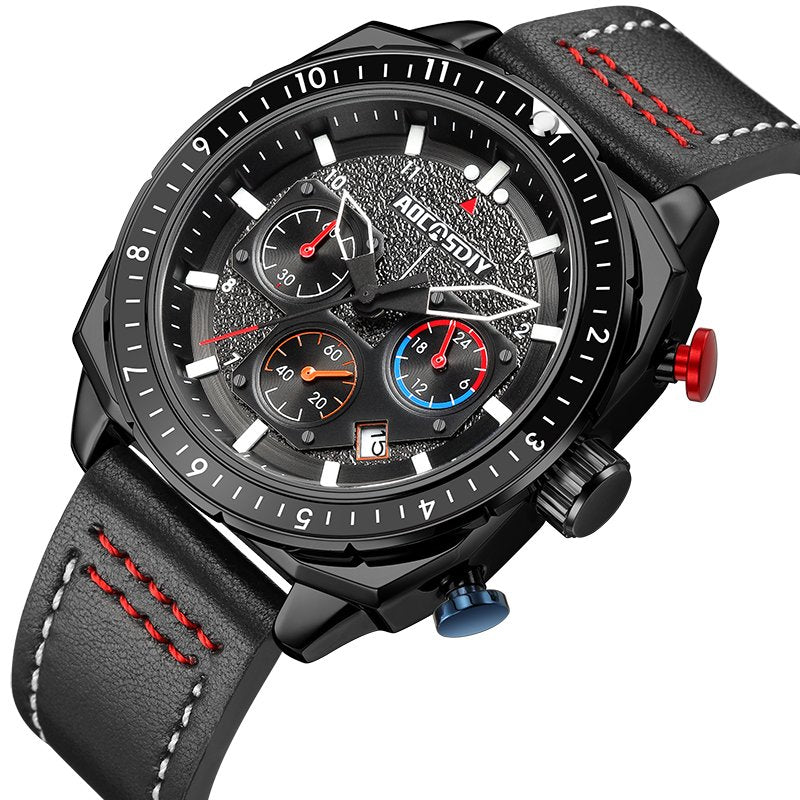 Wasserdichte Luxus-Sport-Quarzuhr mit Chronograph