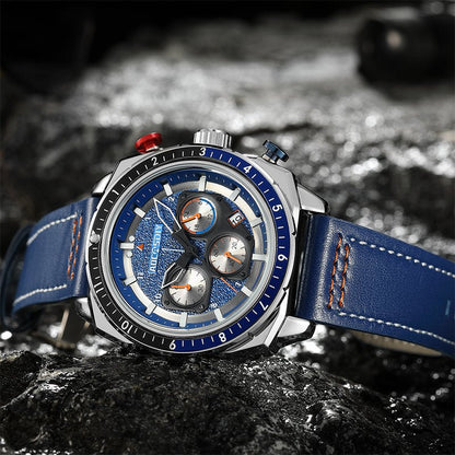 Wasserdichte Luxus-Sport-Quarzuhr mit Chronograph